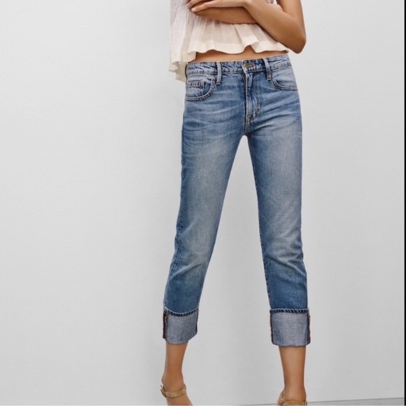 Frame Denim Le Grand Garcon Cropped Jeans, size approx 30/32 - Picture 1 of 11